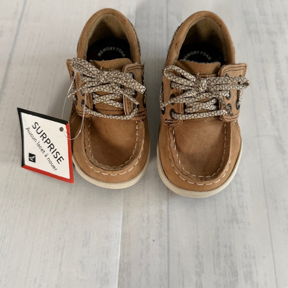 Sperry Top-Sider Toddler Boys Tan Leather Boat Shoes 5W CB56567